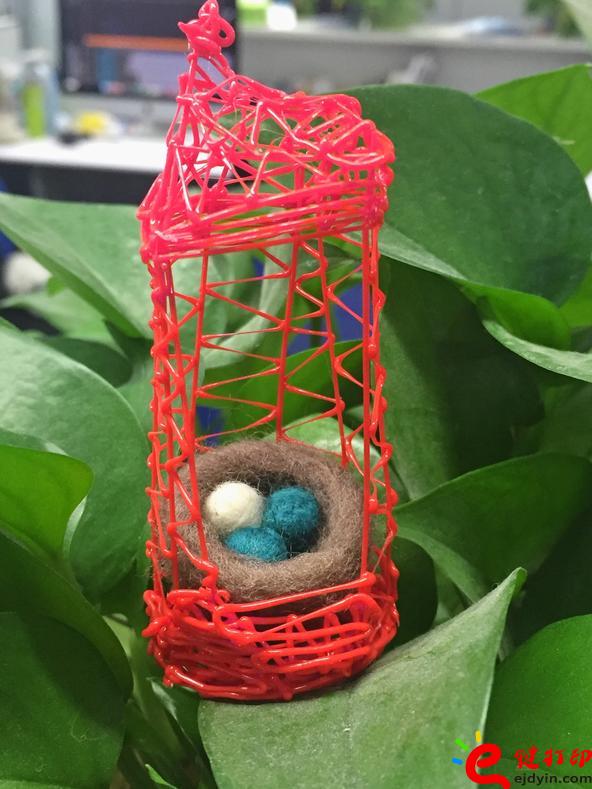 [內(nèi)附美圖]第一次3D打印筆DIY作品之毛氈鳥(niǎo)巢